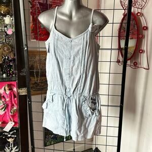 sanrio ki la ra hello kitty denim blue romper